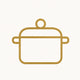 Cooking pot icon for kitchen sinks