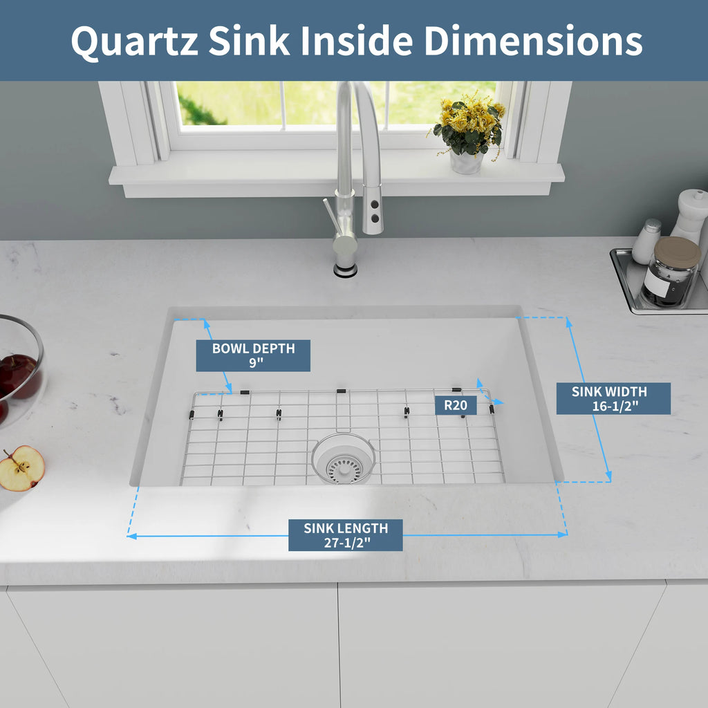 CS7648 quartz composite sink bowl interior dimensions