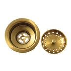 Gold kitchen sink drain with removable basket strainer