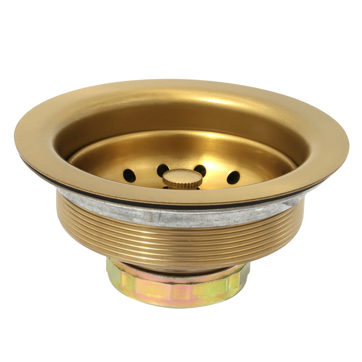 3-1/2 in. Gold Kitchen Sink Drain with Basket Strainer