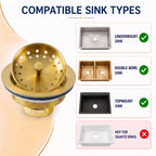 SP13 kitchen sink drain compatible with undermount topmount and double-bowl sinks