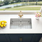 25 inch stainless steel undermount single bowl kitchen sink in kitchen