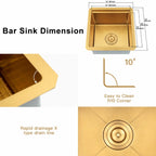 15 x 15 inch gold undermount bar sink dimensions with 13 x 12 inch bowl