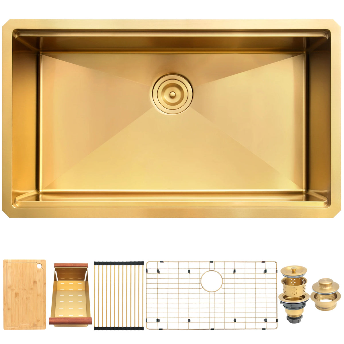 32 inch gold undermount workstation double bowl kitchen sink