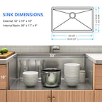 32 x 19 inch undermount workstation kitchen sink dimensions