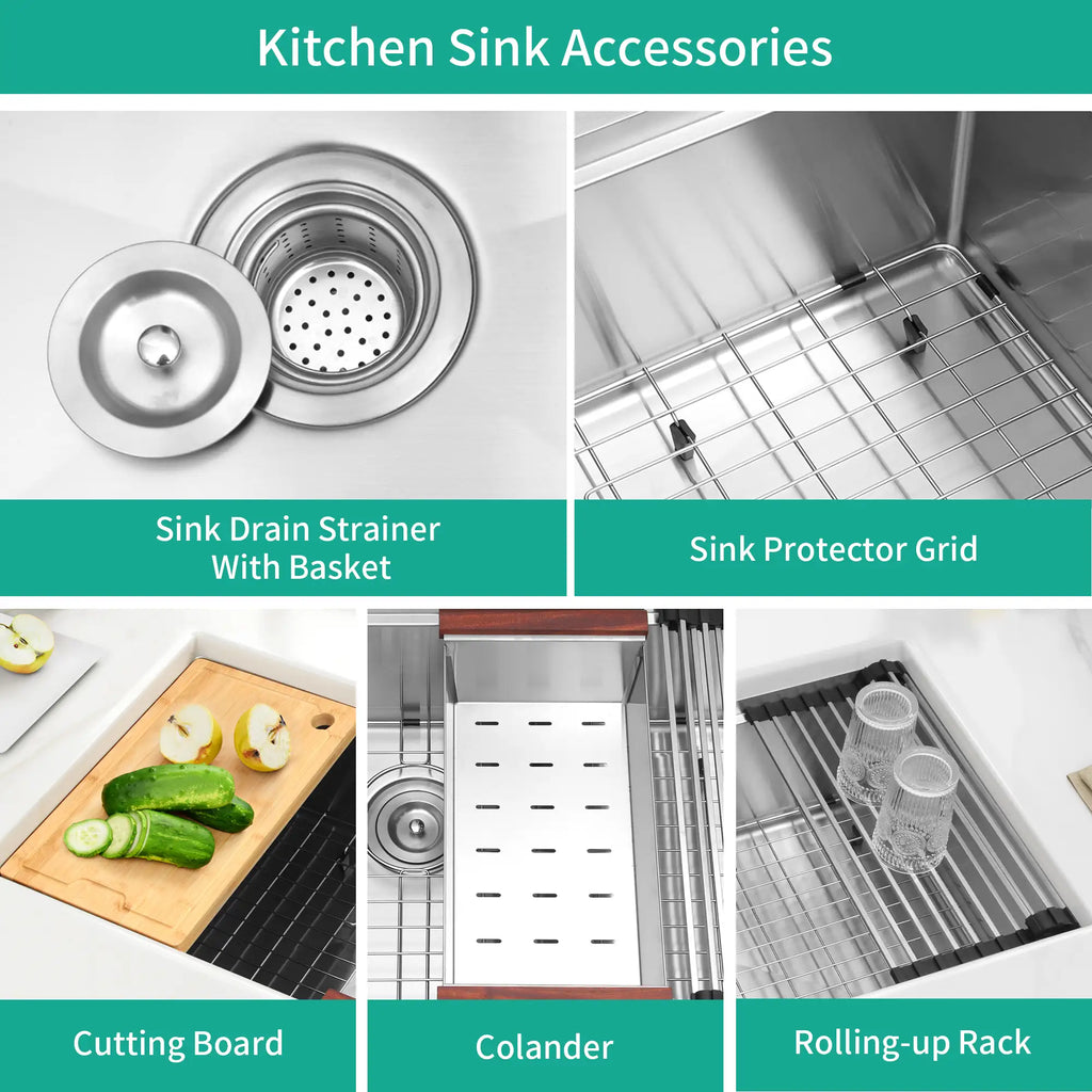 Included accessories for TXT321910S workstation kitchen sink