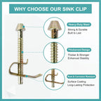 Close-up of top-mount sink clip screw and mounting bracket design