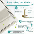 Two-step installation guide for top-mount sink clips with a sink rim channel