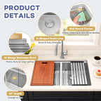 16 gauge stainless steel kitchen sink with R10 corners and X-shaped drain lines