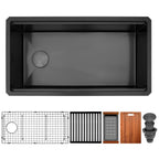 33 inch black undermount workstation single bowl kitchen sink