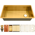 33 inch gold undermount workstation single bowl kitchen sink